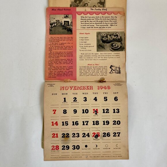 Vintage 1948 First National Bank Calendar The Dionne Quintuplets - Picture 8 of 10
